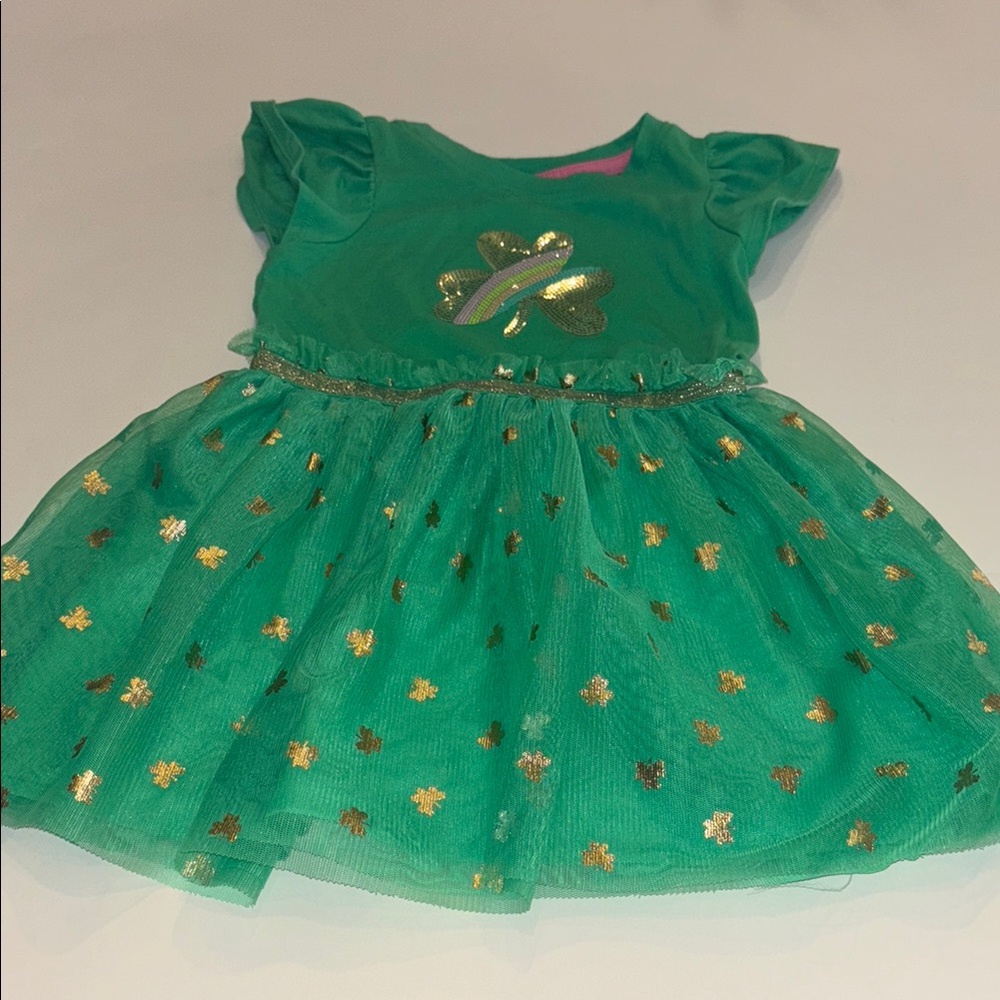 Green Dress with Gold Accents St Patrick’s Day